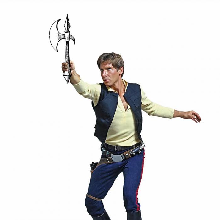 Han Solo qui tient une hache