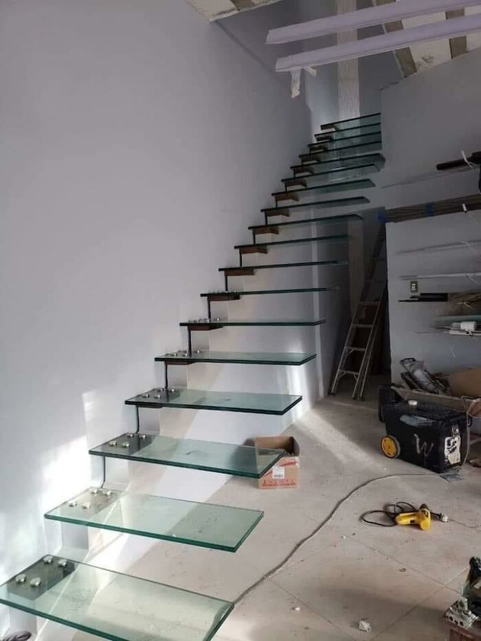 escalier en verre