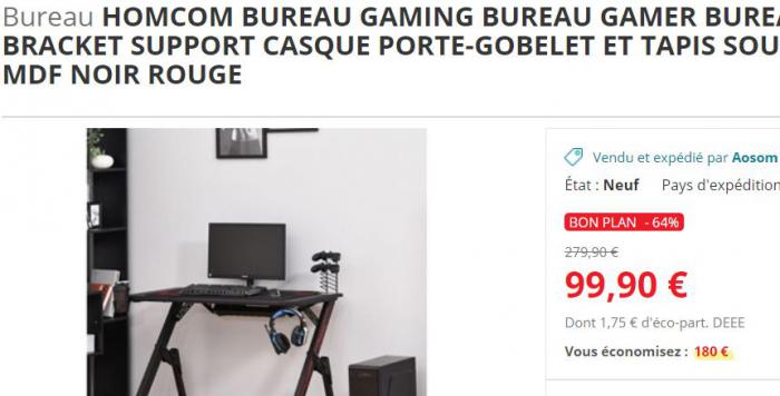 Ce bureau gamer à moins de 100 euros profite d'une remise