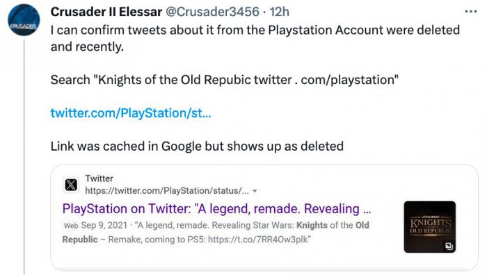 Tweet supprimé par PlayStation