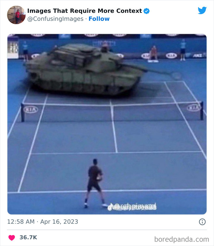 un tank au tennis