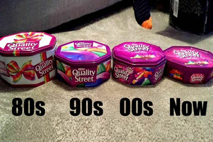 évolution des boites quality street