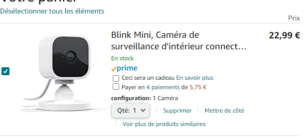 Cette caméra de surveillance extérieure à -56% chez  passe à 34,99  euros 