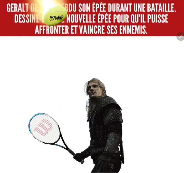 Geralt qui joue au tennis